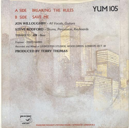 Bombay Breaking The Rules 7" vinyl single (7 inch record / 45) UK QQM07BR691214