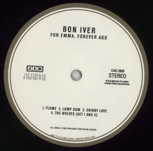 Bon Iver For Emma, Forever Ago - 1st vinyl LP album (LP record) UK BVALPFO862880