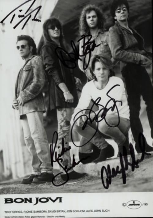 Bon Jovi Autographed Publicity Photography photograph German BONPHAU593960