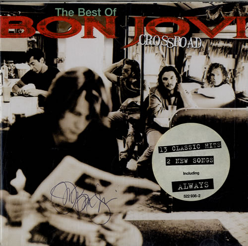 Bon Jovi Crossroad: The Best Of - Autographed by Jon CD album (CDLP) German BONCDCR581902