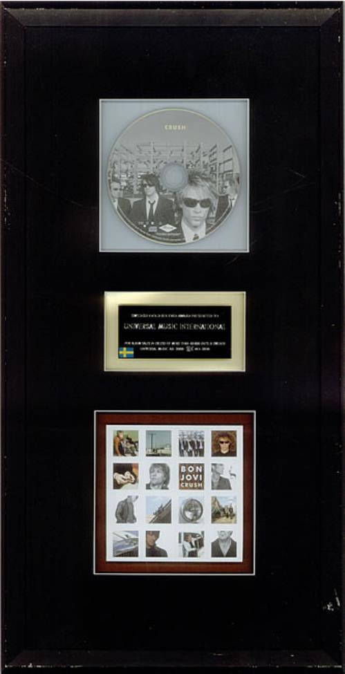 Bon Jovi Crush award disc Swedish BONAWCR540938