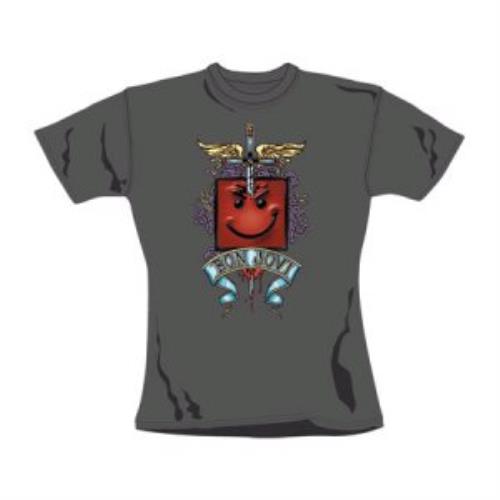 Bon Jovi Dagger Heart Skinny Fit T-Shirt - Small t-shirt UK BONTSDA370076