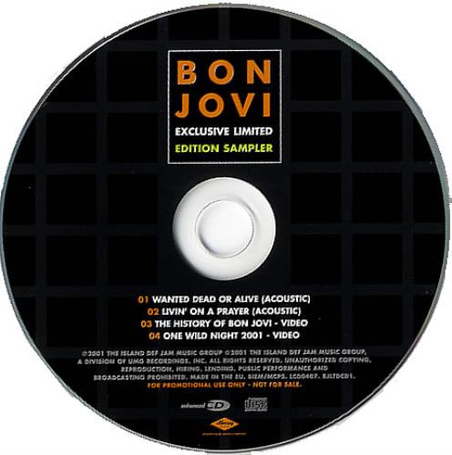 Bon Jovi Exclusive Limited Edition Sampler CD single (CD5 / 5") Korean BONC5EX349415