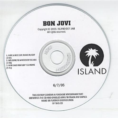 Bon Jovi Have A Nice Day - Sampler CD-R acetate US BONCRHA339490