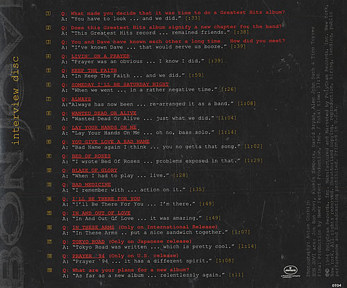 Bon Jovi Interview CD album (CDLP) US BONCDIN38870