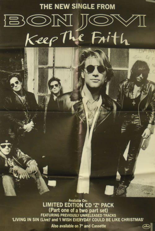 Bon Jovi Keep The Faith poster UK BONPOKE615455