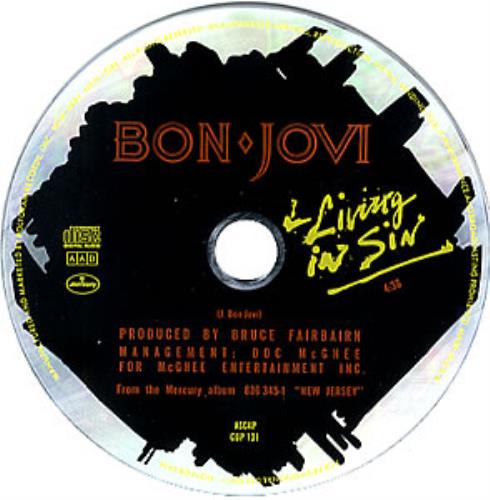 Bon Jovi Living In Sin CD single (CD5 / 5") US BONC5LI00295