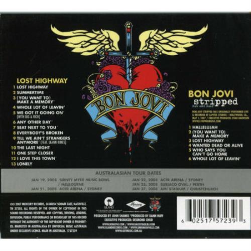 Bon Jovi Lost Highway Tour Edition 2 CD album set (Double CD) Australian BON2CLO424325