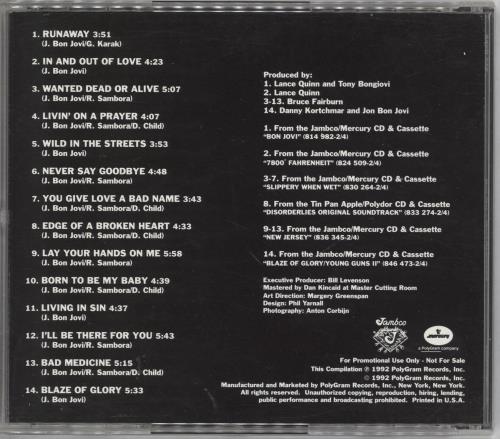 Bon Jovi Most Requested CD album (CDLP) US BONCDMO11937