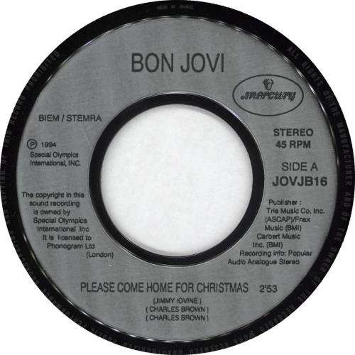 Bon Jovi Please Come Home For Christmas 7" vinyl single (7 inch record / 45) UK BON07PL45896