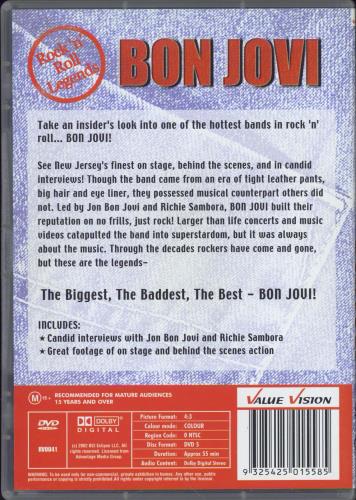 Bon Jovi Rock 'n' Roll Legends DVD Australian BONDDRO250395