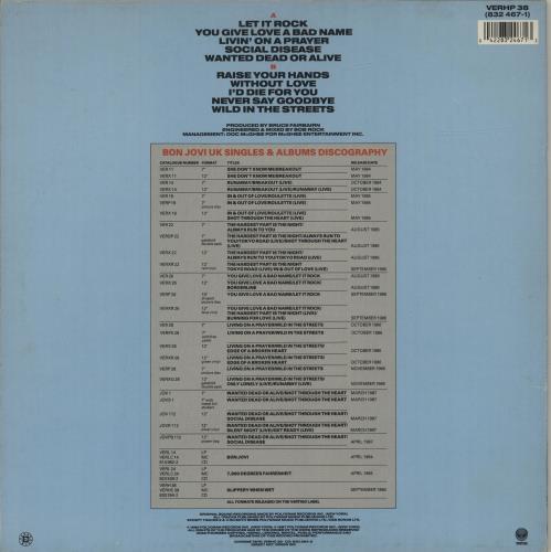 Bon Jovi Slippery When Wet picture disc LP (vinyl picture disc album) UK BONPDSL16667