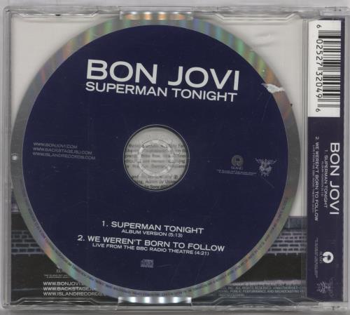 Bon Jovi Superman Tonight CD single (CD5 / 5") German BONC5SU499207