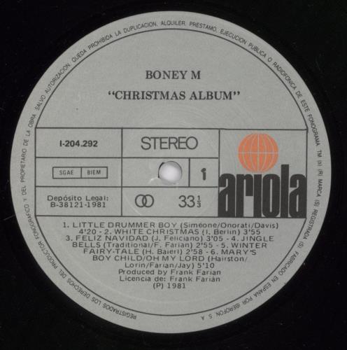 Boney M Christmas Album vinyl LP album (LP record) Spanish BOMLPCH892410