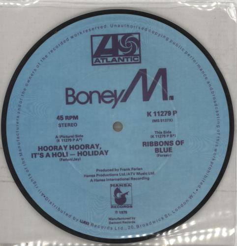 Boney M Hooray! Hooray!, It's A Holi-Holiday 7" vinyl picture disc (7 inch picture disc single) UK BOM7PHO41946