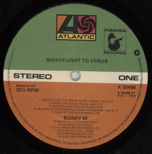 Boney M Nightflight To Venus - Autographed vinyl LP album (LP record) UK BOMLPNI828912