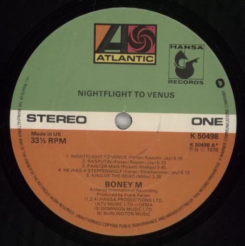 Boney M Nightflight To Venus - EX vinyl LP album (LP record) UK BOMLPNI880214