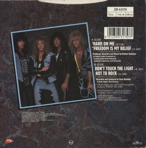 Bonfire Hard On Me - Blue Vinyl 7" vinyl single (7 inch record / 45) UK BN207HA331182