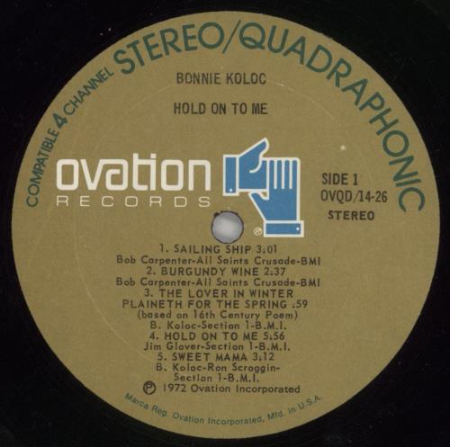 Bonnie Koloc Hold On To Me - Quad vinyl LP album (LP record) US B8OLPHO596221