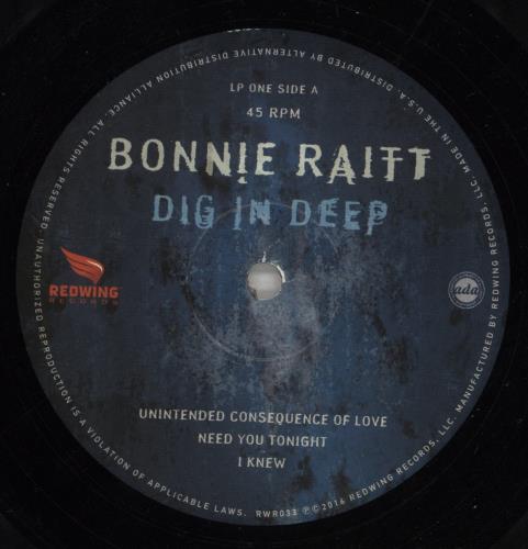 Bonnie Raitt Dig In Deep 2-LP vinyl record set (Double LP Album) US BRT2LDI810708
