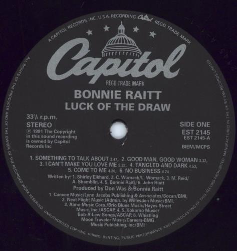Bonnie Raitt Luck Of The Draw vinyl LP album (LP record) UK BRTLPLU541995