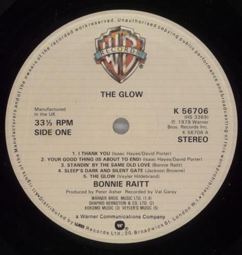 Bonnie Raitt The Glow vinyl LP album (LP record) UK BRTLPTH498994