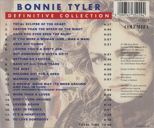 Bonnie Tyler Definitive Collection 2 CD album set (Double CD) Austrian BTY2CDE49676