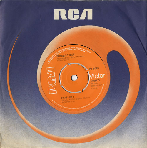 Bonnie Tyler Here Am I 7" vinyl single (7 inch record / 45) UK BTY07HE558620