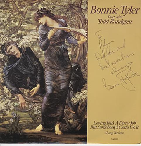 Bonnie Tyler Loving You's A Dirty Jog But Somebody's... - Autographed! 12" vinyl single (12 inch record / Maxi-single) UK BTY12LO310371