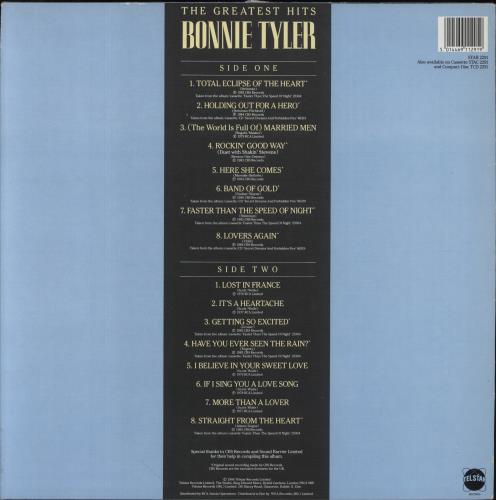 Bonnie Tyler The Greatest Hits vinyl LP album (LP record) UK BTYLPTH366358