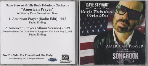 Bono American Prayer CD-R acetate US BNOCRAM449876