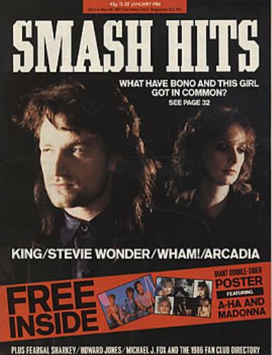 Bono Smash Hits magazine UK BNOMASM321870