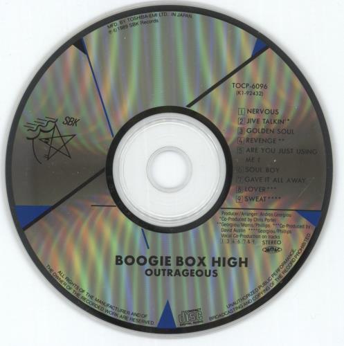 Boogie Box High Outrageous CD album (CDLP) Japanese BBXCDOU130678