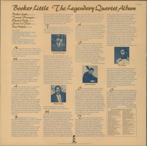 Booker Little The Legendary Quartet Album vinyl LP album (LP record) UK 4BLLPTH452057