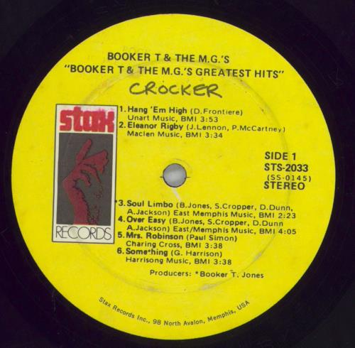 Booker T. & The M.G.'s Greatest Hits vinyl LP album (LP record) Jamaican BKTLPGR820293
