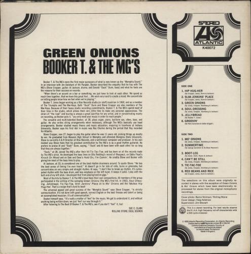 Booker T. & The M.G.'s Green Onions - EX vinyl LP album (LP record) UK BKTLPGR866335