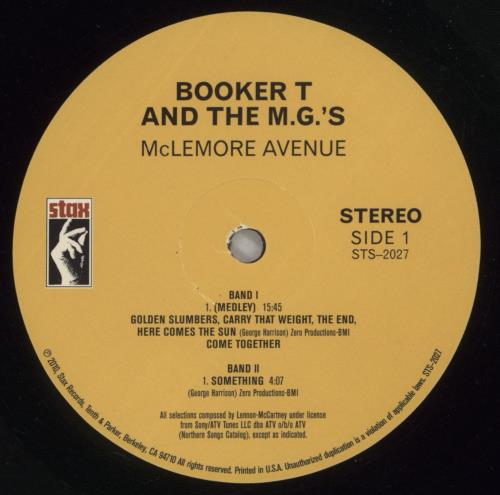 Booker T. & The M.G.'s McLemore Avenue vinyl LP album (LP record) US BKTLPMC882092