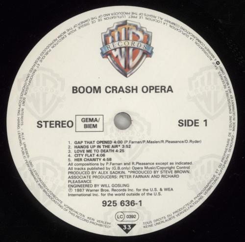 Boom Crash Opera Boom Crash Opera vinyl LP album (LP record) German H59LPBO640485