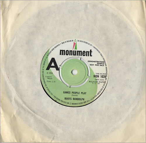 Boots Randolph Games People Play 7" vinyl single (7 inch record / 45) UK RFB07GA479703