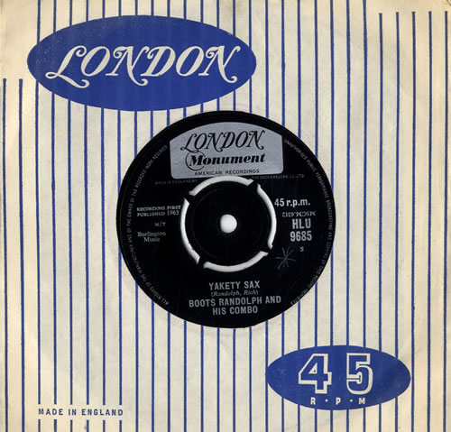 Boots Randolph Yakety Sax 7" vinyl single (7 inch record / 45) UK RFB07YA547911