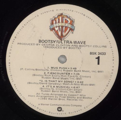 Bootsy Collins Ultra Wave - Shrink vinyl LP album (LP record) US OOYLPUL875045