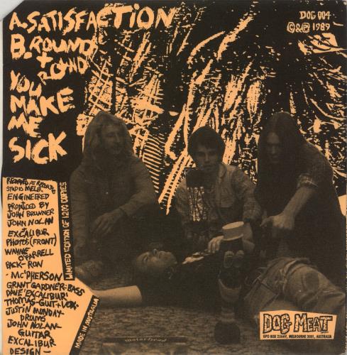 Bored! Satisfaction 7" vinyl single (7 inch record / 45) Australian C9207SA869950