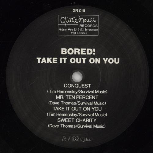 Bored! Take It Out On You vinyl LP album (LP record) German C92LPTA863111