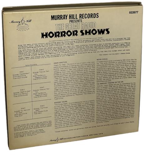 Boris Karloff The Great Radio Horror Shows 3-LP vinyl record set (Triple LP Album) US KFF3LTH828352