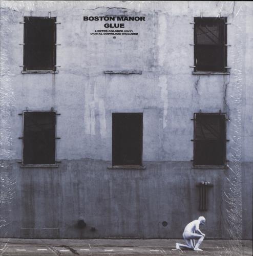 Boston Manor Glue - Clear & Baby Blue Pinwheel Vinyl vinyl LP album (LP record) Australian I9ULPGL779227