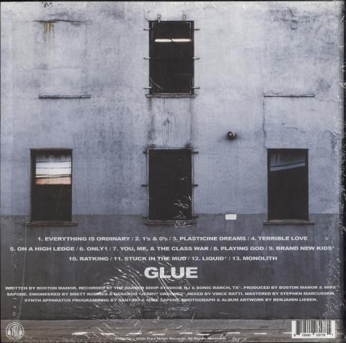 Boston Manor Glue - Clear & Baby Blue Pinwheel Vinyl vinyl LP album (LP record) Australian I9ULPGL779227