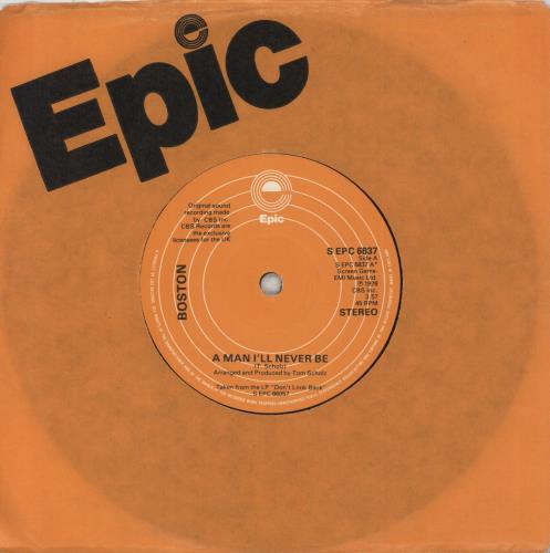 Boston A Man I'll Never Be 7" vinyl single (7 inch record / 45) UK BOS07AM585432