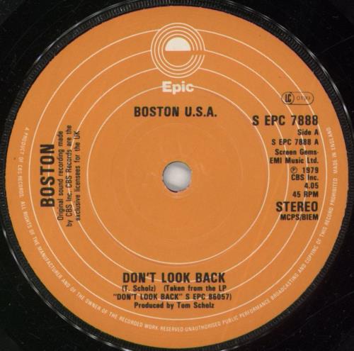 Boston Don't Look Back 7" vinyl single (7 inch record / 45) UK BOS07DO856034