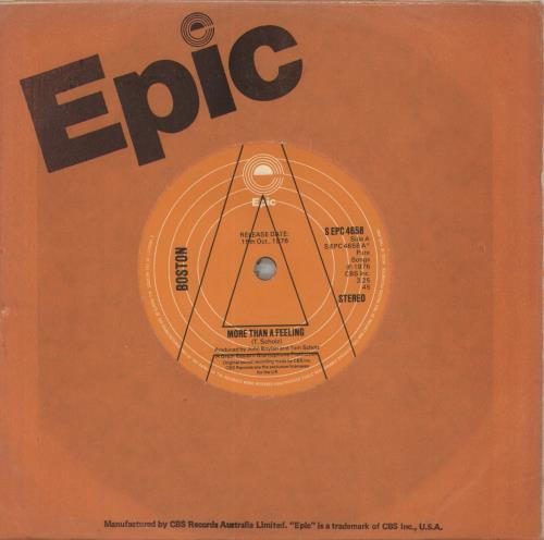 Boston More Than A Feeling - A Label 7" vinyl single (7 inch record / 45) UK BOS07MO599088