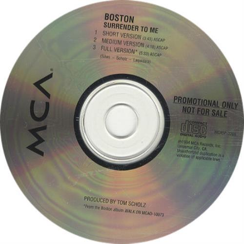 Boston Surrender To Me CD single (CD5 / 5") US BOSC5SU95612